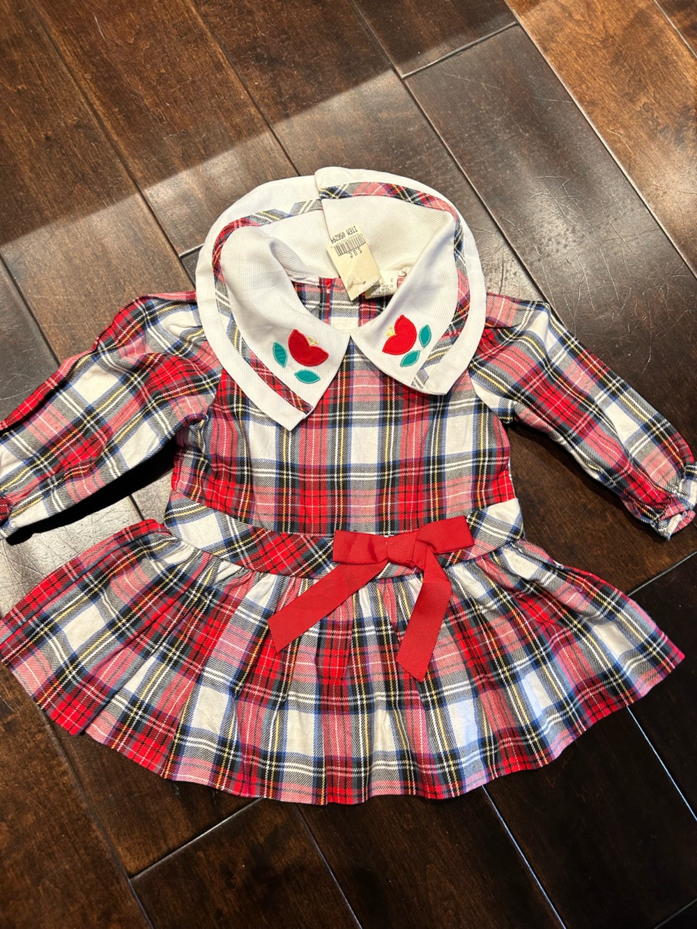 NWT Vintage Red White and Blue Plaid Dress-Style Button Down